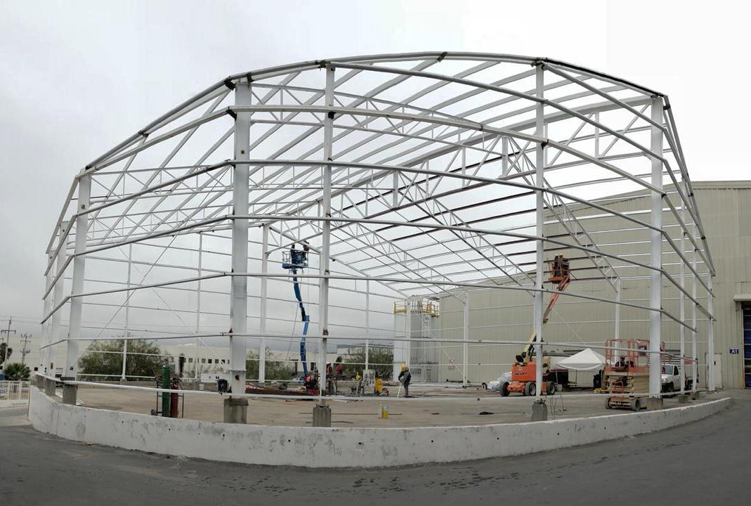 Estructura de bodega temporal para Plastic Omnium